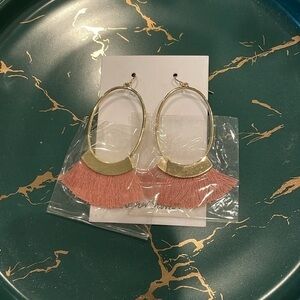 & Other Stories Gold Tassle Pink Earring